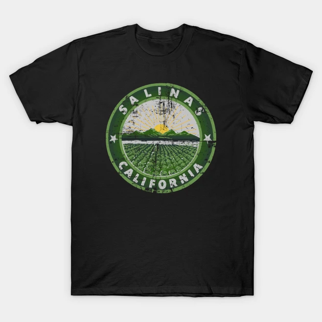 Salinas, California retro city logo t-shirt design