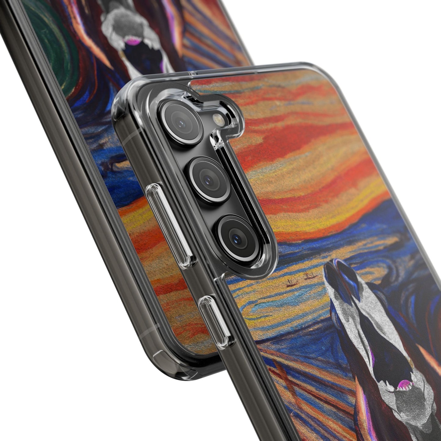 'The Howl' Basset Hound Phone Case - Clear Case featuring Edvard Munch Inspired Design