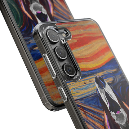 'The Howl' Basset Hound Phone Case - Clear Case featuring Edvard Munch Inspired Design