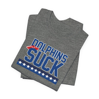 Shiny Mammal Fish Suck (for New England fans) - Unisex Jersey Short Sleeve Tee