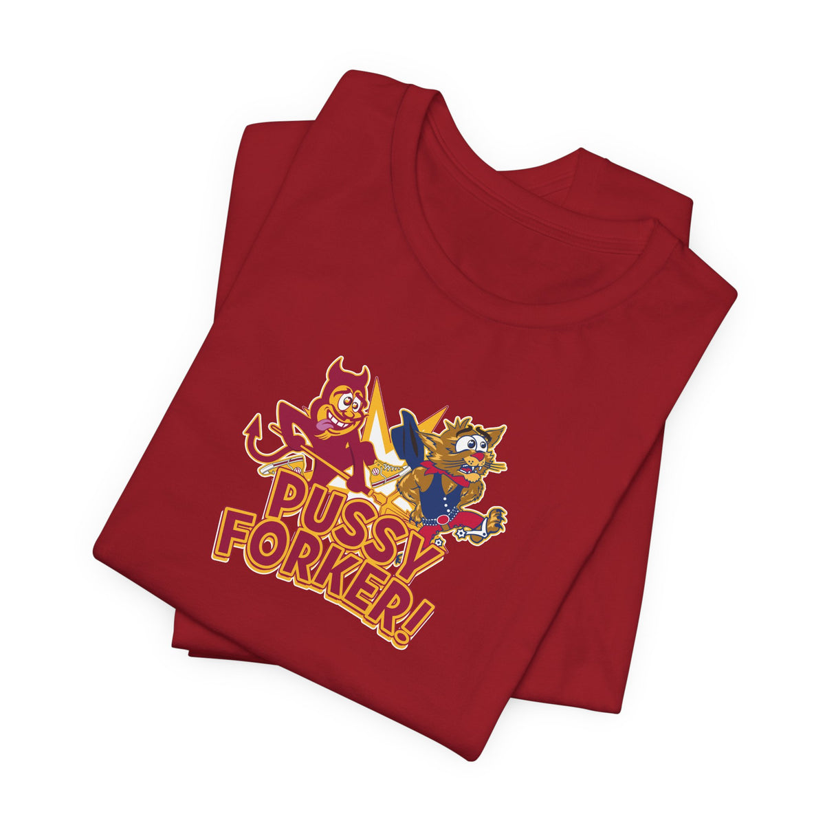 Pussycat Forker (for Tempe fans) - Unisex Jersey Short Sleeve Tee