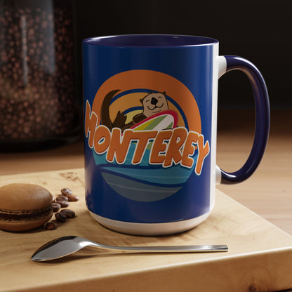 Board Bandit, Monterey, California -  Surfboard Stealing Otter - Accent Coffee Mug – 11/15oz