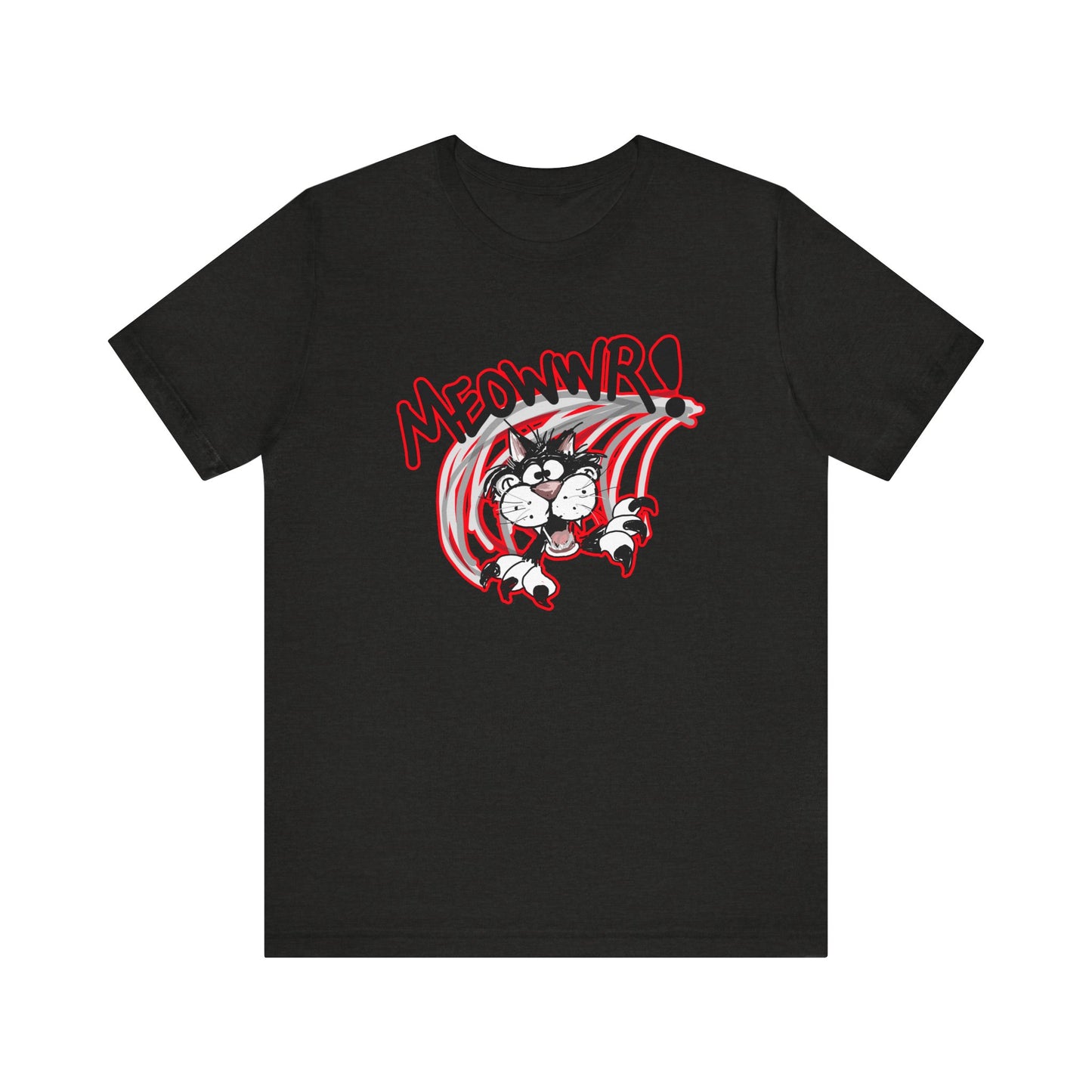 Action Cat Sketch (Meowwr!) - Unisex Jersey Short Sleeve Tee