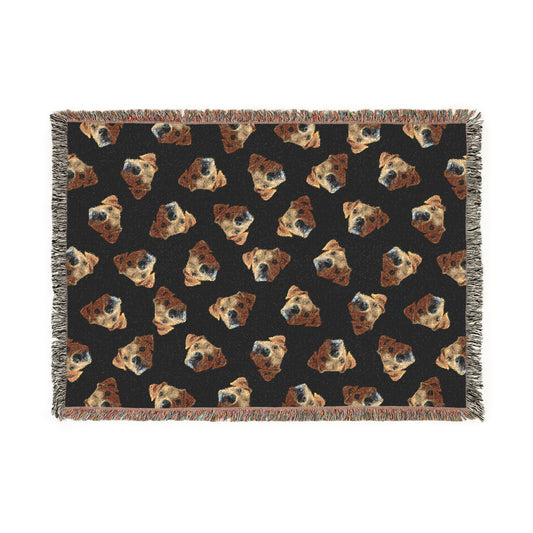 Woven Blanket — Cozy Abstract Heart Pattern Throw for Living Room & Gift