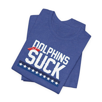 Shiny Mammal Fish Suck (for New England fans) - Unisex Jersey Short Sleeve Tee