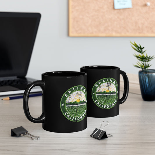 Retro City of Salinas Logo Black Mug (11oz, 15oz)