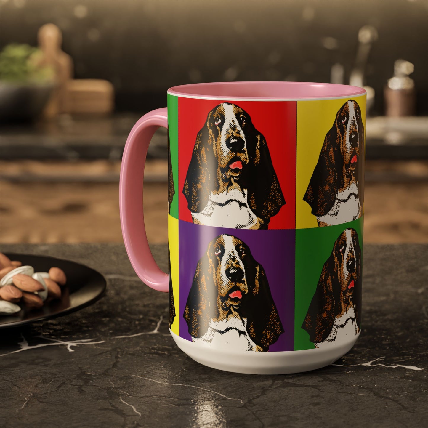 Basset Hound Pop Art - Colorful Coffee Mugs, 11oz