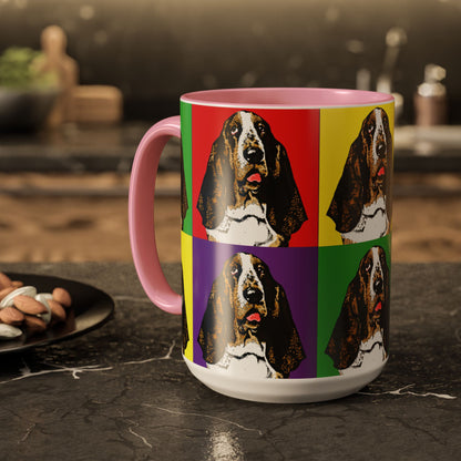 Basset Hound Pop Art - Colorful Coffee Mugs, 11oz