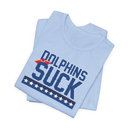 Shiny Mammal Fish Suck (for New England fans) - Unisex Jersey Short Sleeve Tee