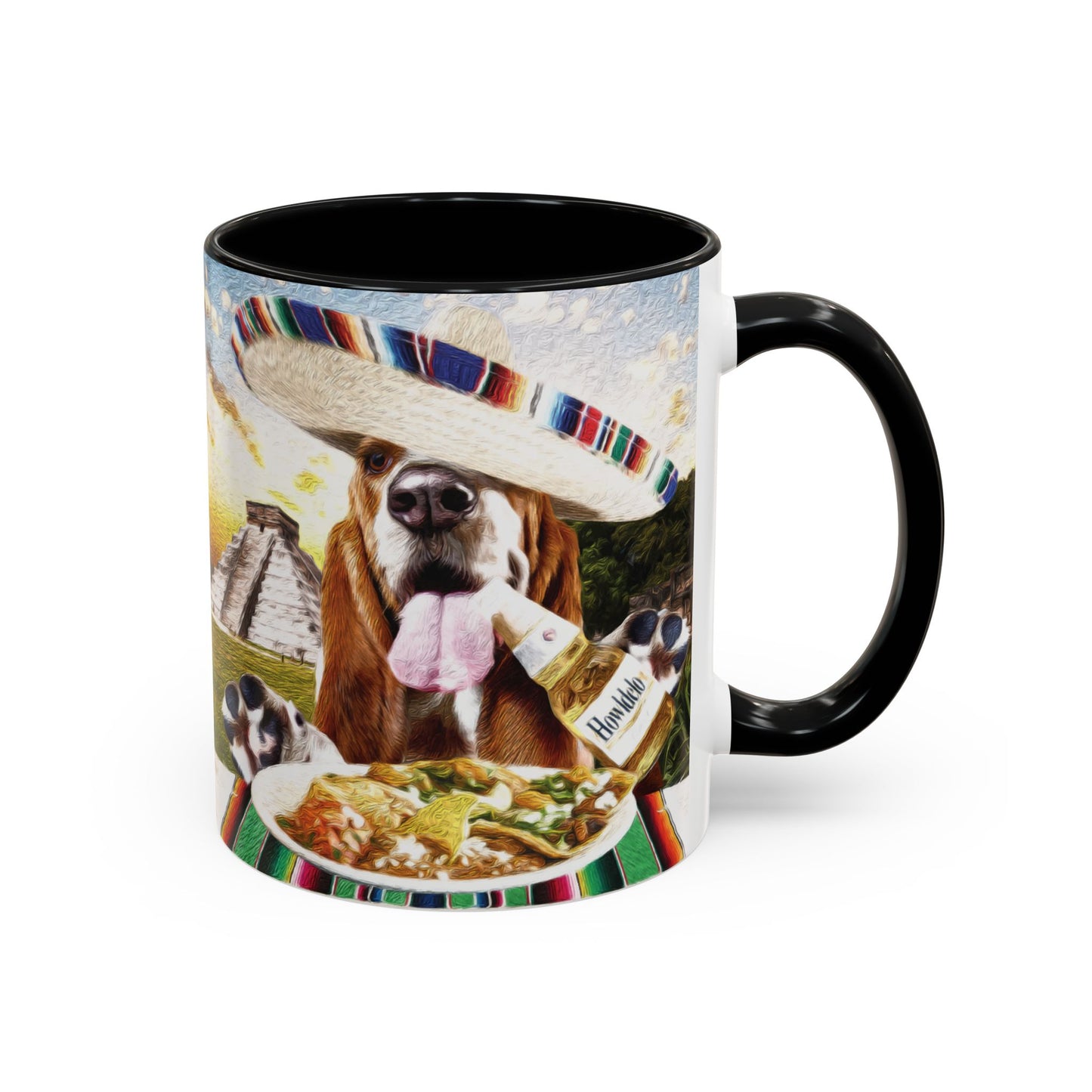 Basset Hound Eating @ a Mexican ruins site - Coffee Mug - Perfect for Dog Lovers, Coffee Enthusiasts, Gifts, Home Decor, and More