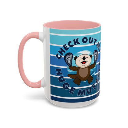 Huge Mussels Happy Sea Otter - Accent Coffee Mug (11, 15oz)