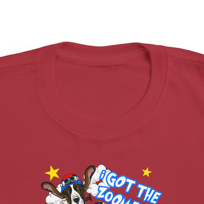 'I Got The Zoomies' Basset Hound In A Racecar - Toddler Tee
