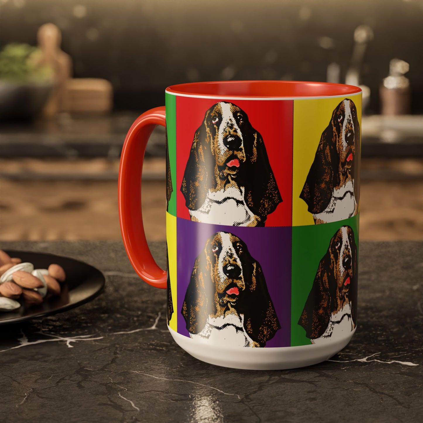 Basset Hound Pop Art - Colorful Coffee Mugs, 11oz