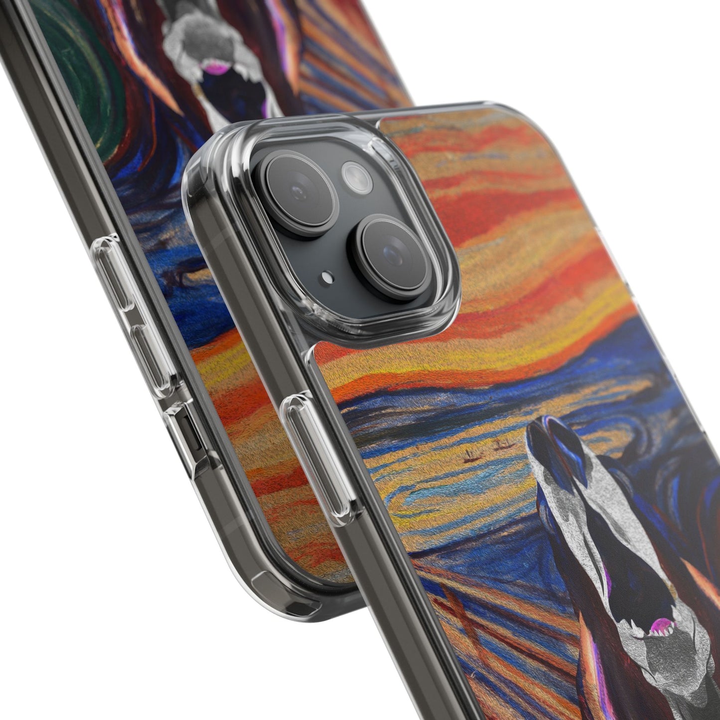 'The Howl' Basset Hound Phone Case - Clear Case featuring Edvard Munch Inspired Design