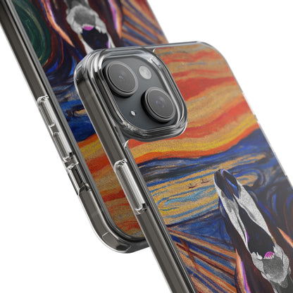 'The Howl' Basset Hound Phone Case - Clear Case featuring Edvard Munch Inspired Design