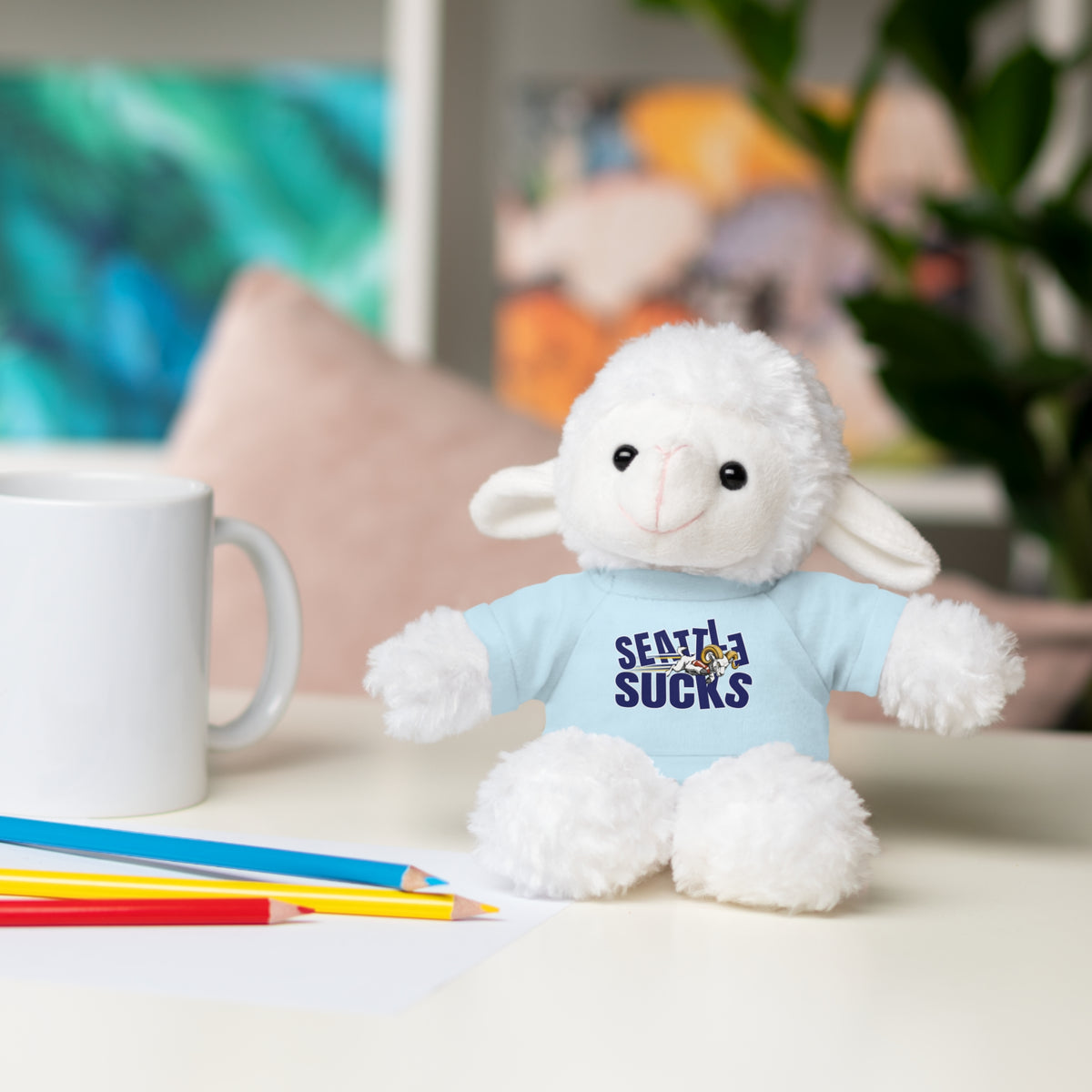 Baby Ram with Hater Tee — Funny Gag Gift Stuffed Animal