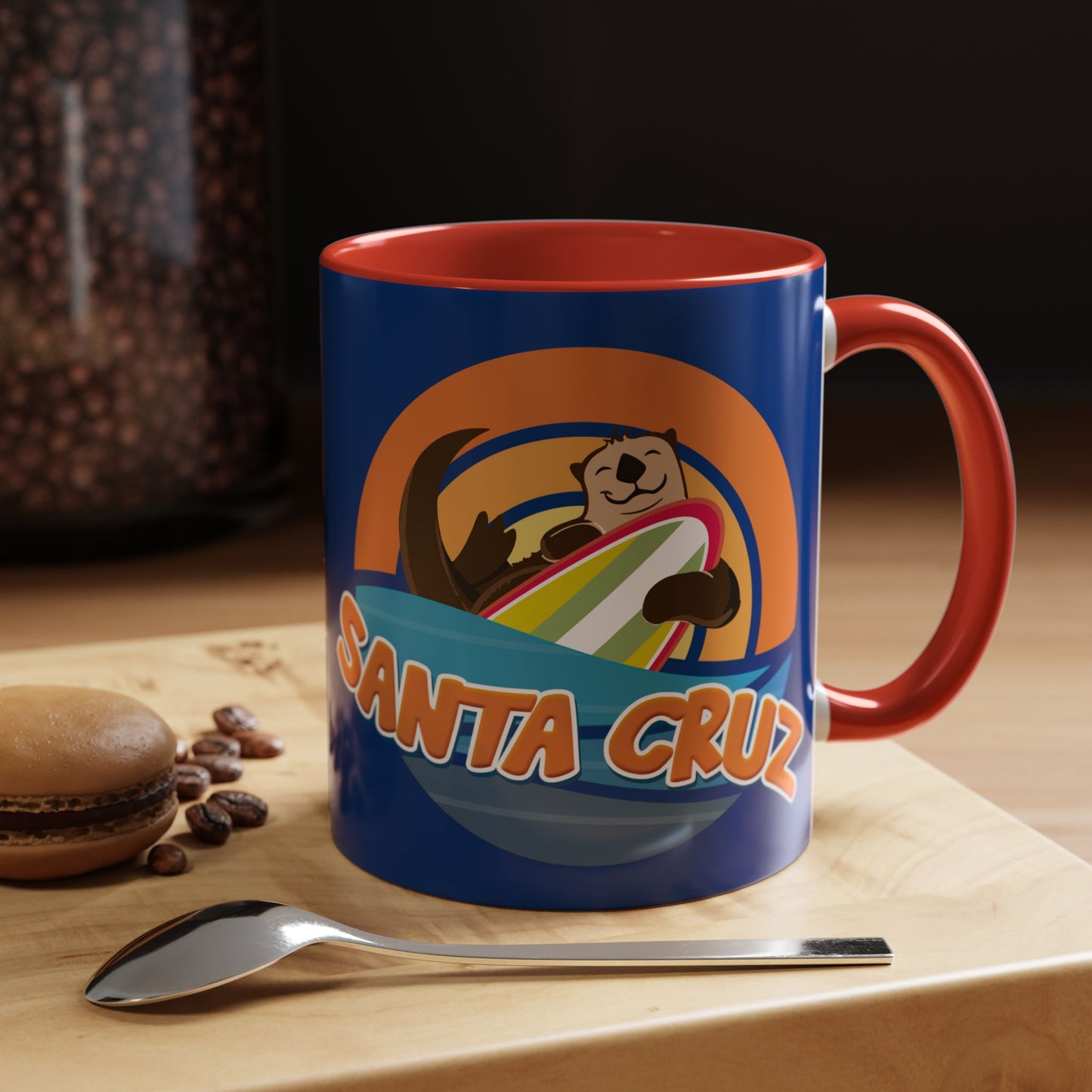 Board Bandit, Santa Cruz, California -  Surfboard Stealing Otter - Accent Coffee Mug – 11/15oz