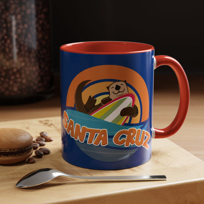 Board Bandit, Santa Cruz, California -  Surfboard Stealing Otter - Accent Coffee Mug – 11/15oz