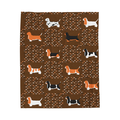 Basset Hounds (various coats pattern) - Velveteen Plush Blanket