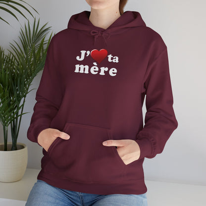J' ♥ te mère - Unisex Heavy Blend™ Hooded Sweatshirt