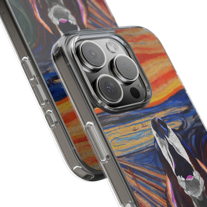 'The Howl' Basset Hound Phone Case - Clear Case featuring Edvard Munch Inspired Design