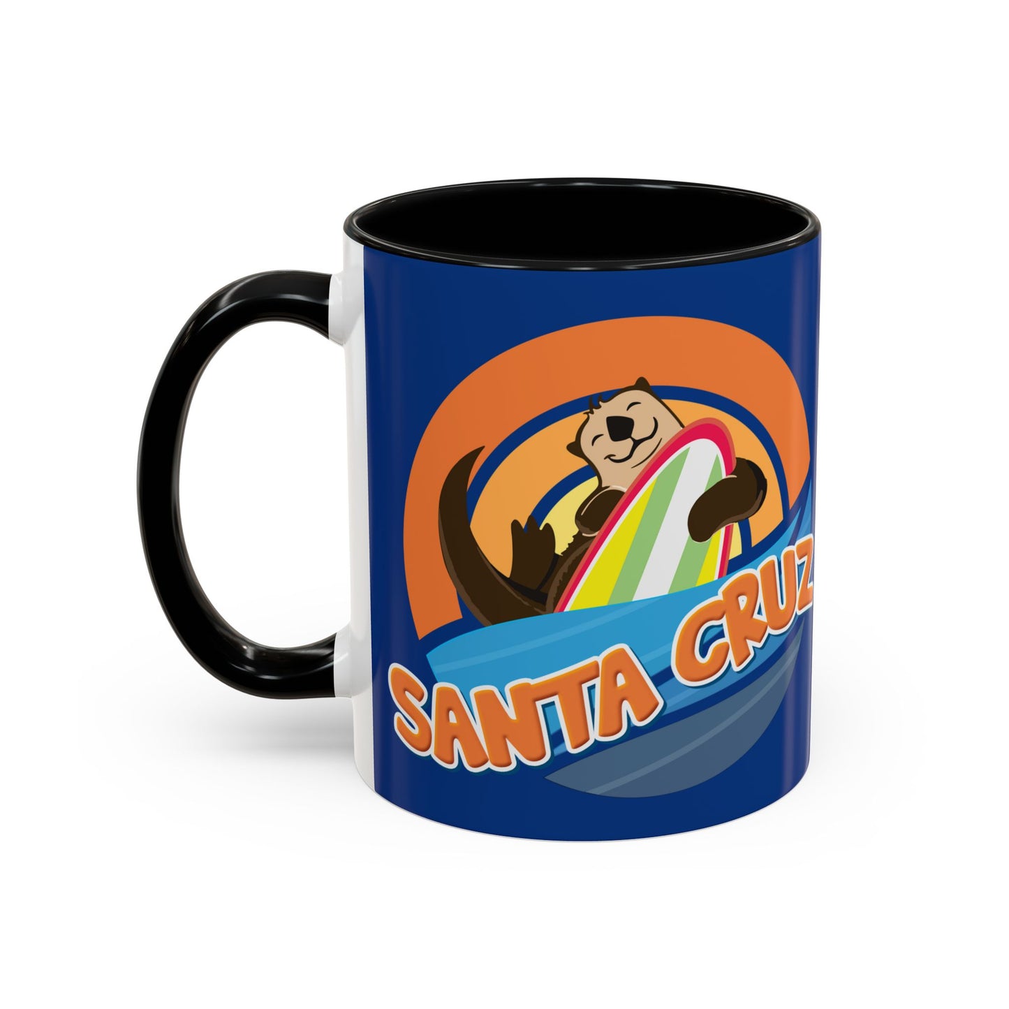 Board Bandit, Santa Cruz, California -  Surfboard Stealing Otter - Accent Coffee Mug – 11/15oz