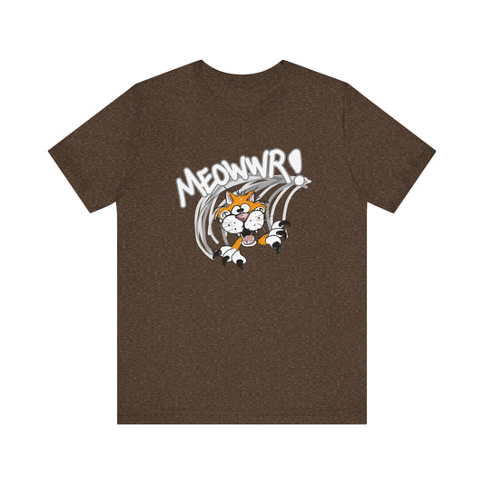 Action Cat Sketch (Meowwr!) - Unisex Jersey Short Sleeve Tee