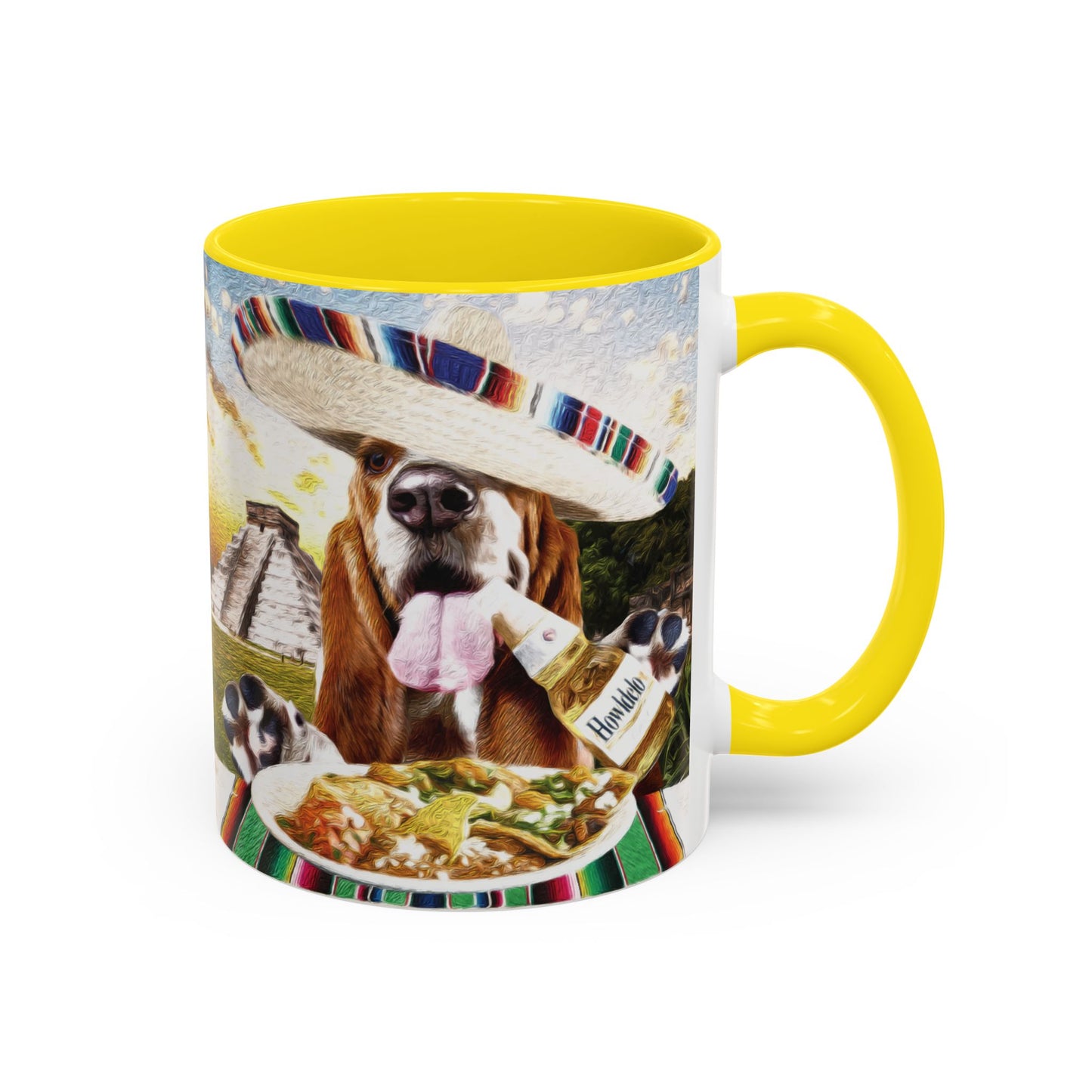 Basset Hound Eating @ a Mexican ruins site - Coffee Mug - Perfect for Dog Lovers, Coffee Enthusiasts, Gifts, Home Decor, and More