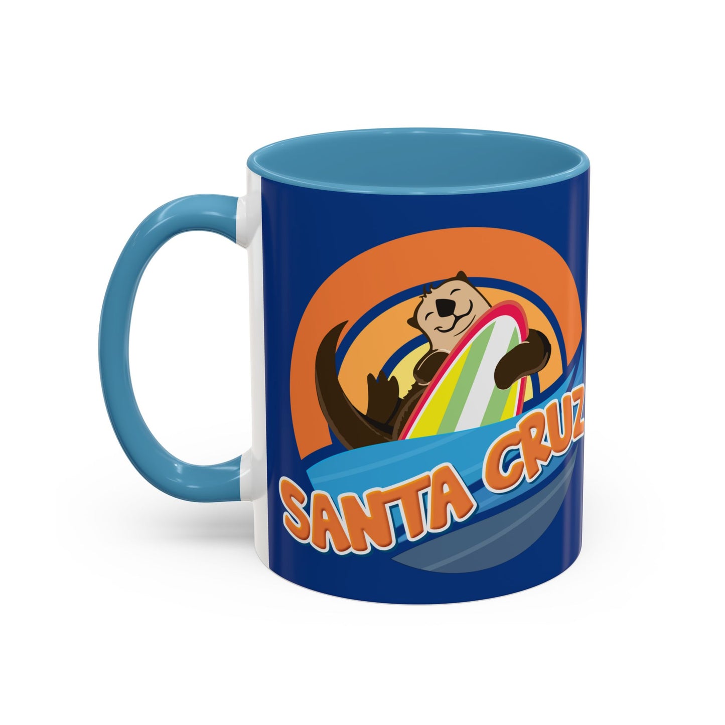 Board Bandit, Santa Cruz, California -  Surfboard Stealing Otter - Accent Coffee Mug – 11/15oz