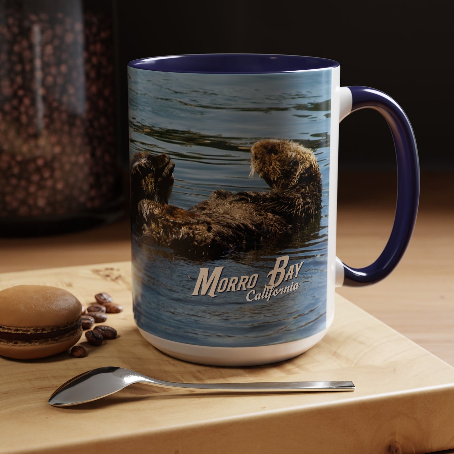 Sea Otter Raft (Morro Bay) Coffee Mug — Cute Sea Otter Accent Ceramic Mug (11/15oz)