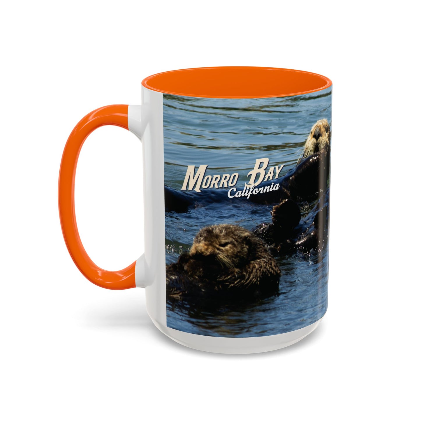 Sea Otter Raft (Morro Bay) Coffee Mug — Cute Sea Otter Accent Ceramic Mug (11/15oz)