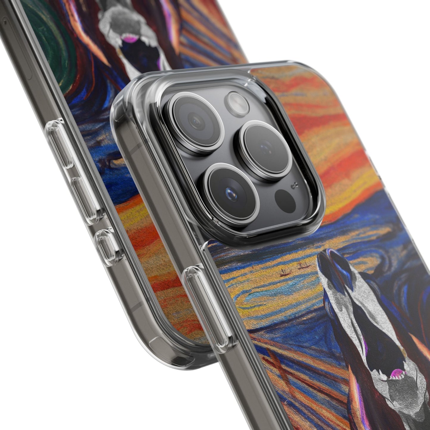 'The Howl' Basset Hound Phone Case - Clear Case featuring Edvard Munch Inspired Design