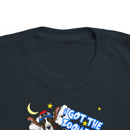 'I Got The Zoomies' Basset Hound In A Racecar - Toddler Tee
