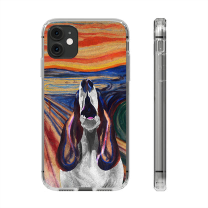 'The Howl' Basset Hound Phone Case - Clear Case featuring Edvard Munch Inspired Design
