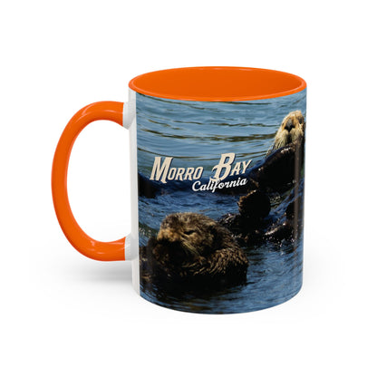 Sea Otter Raft (Morro Bay) Coffee Mug — Cute Sea Otter Accent Ceramic Mug (11/15oz)