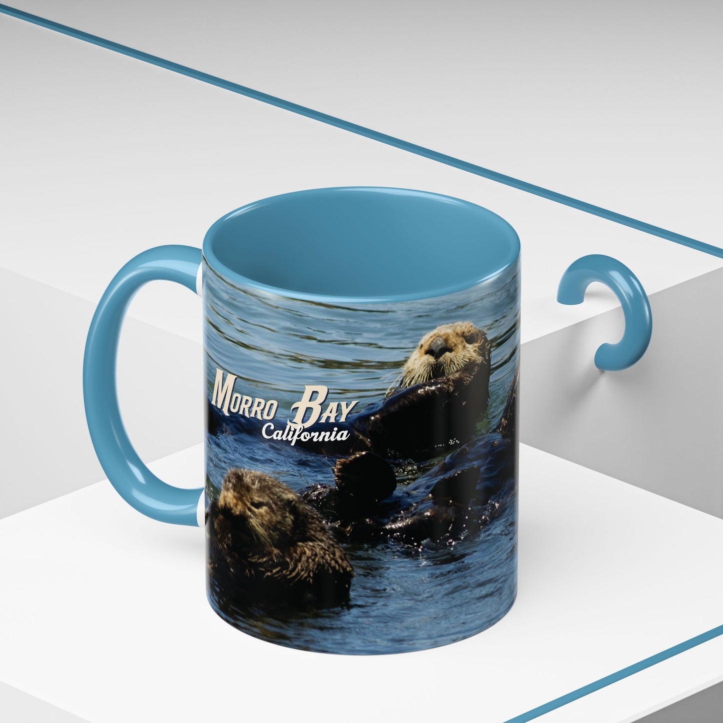 Sea Otter Raft (Morro Bay) Coffee Mug — Cute Sea Otter Accent Ceramic Mug (11/15oz)