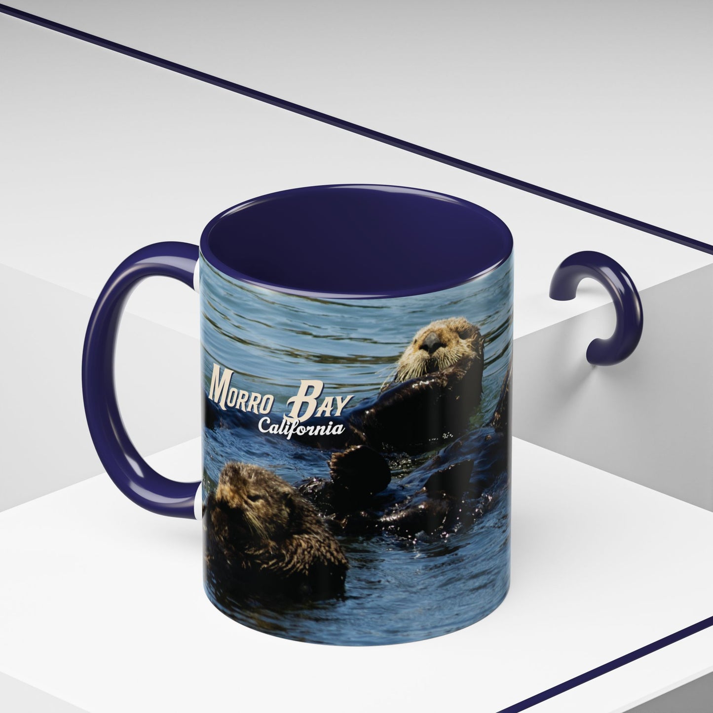 Sea Otter Raft (Morro Bay) Coffee Mug — Cute Sea Otter Accent Ceramic Mug (11/15oz)