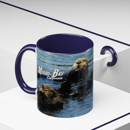 Sea Otter Raft (Morro Bay) Coffee Mug — Cute Sea Otter Accent Ceramic Mug (11/15oz)