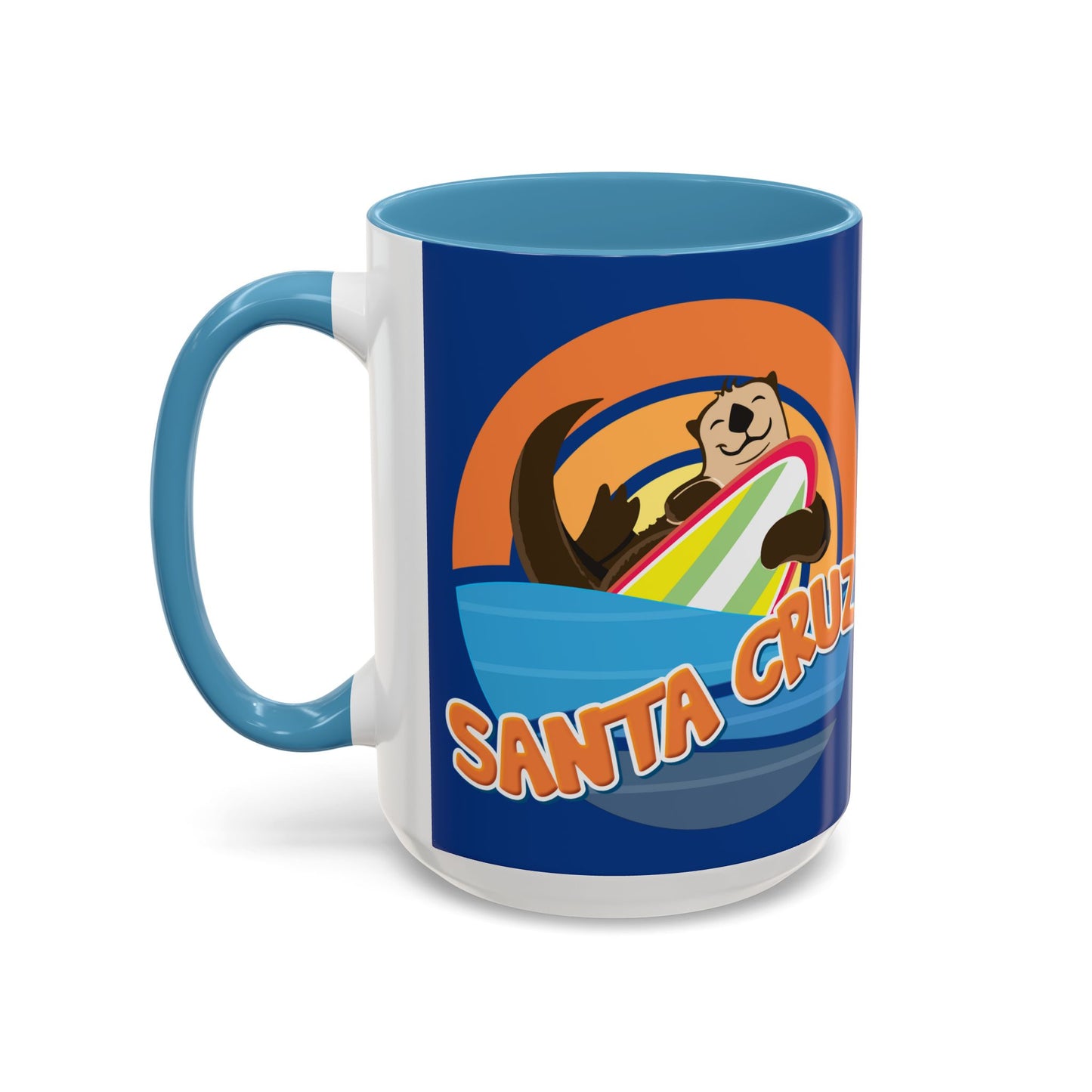 Board Bandit, Santa Cruz, California -  Surfboard Stealing Otter - Accent Coffee Mug – 11/15oz