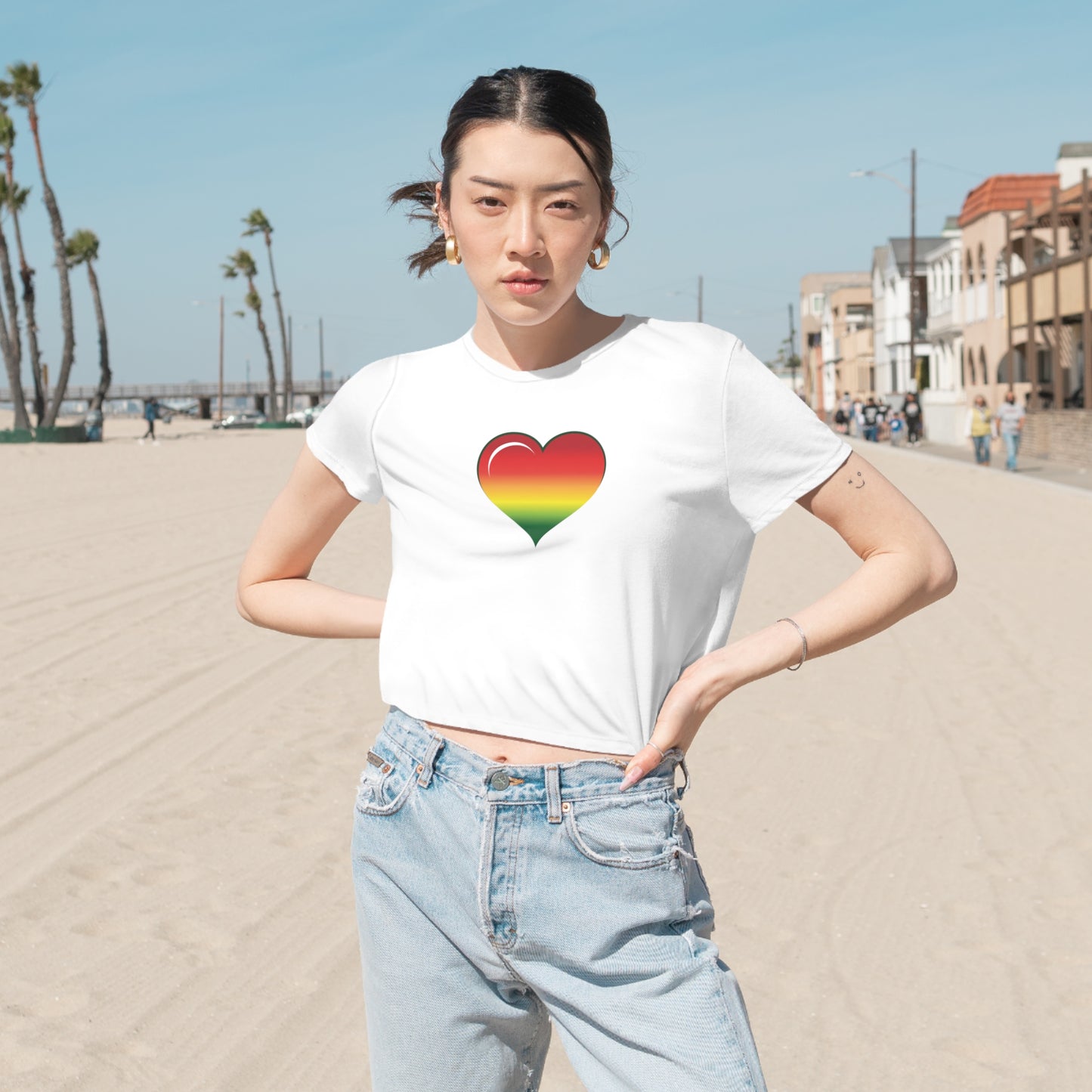 Lifted Love - Women's Flowy Cropped Tee
