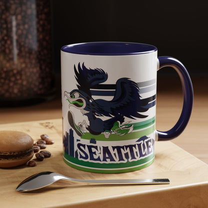 Gas Pump Seahawk (for Seattle fans) - Accent Coffee Mug, 11oz