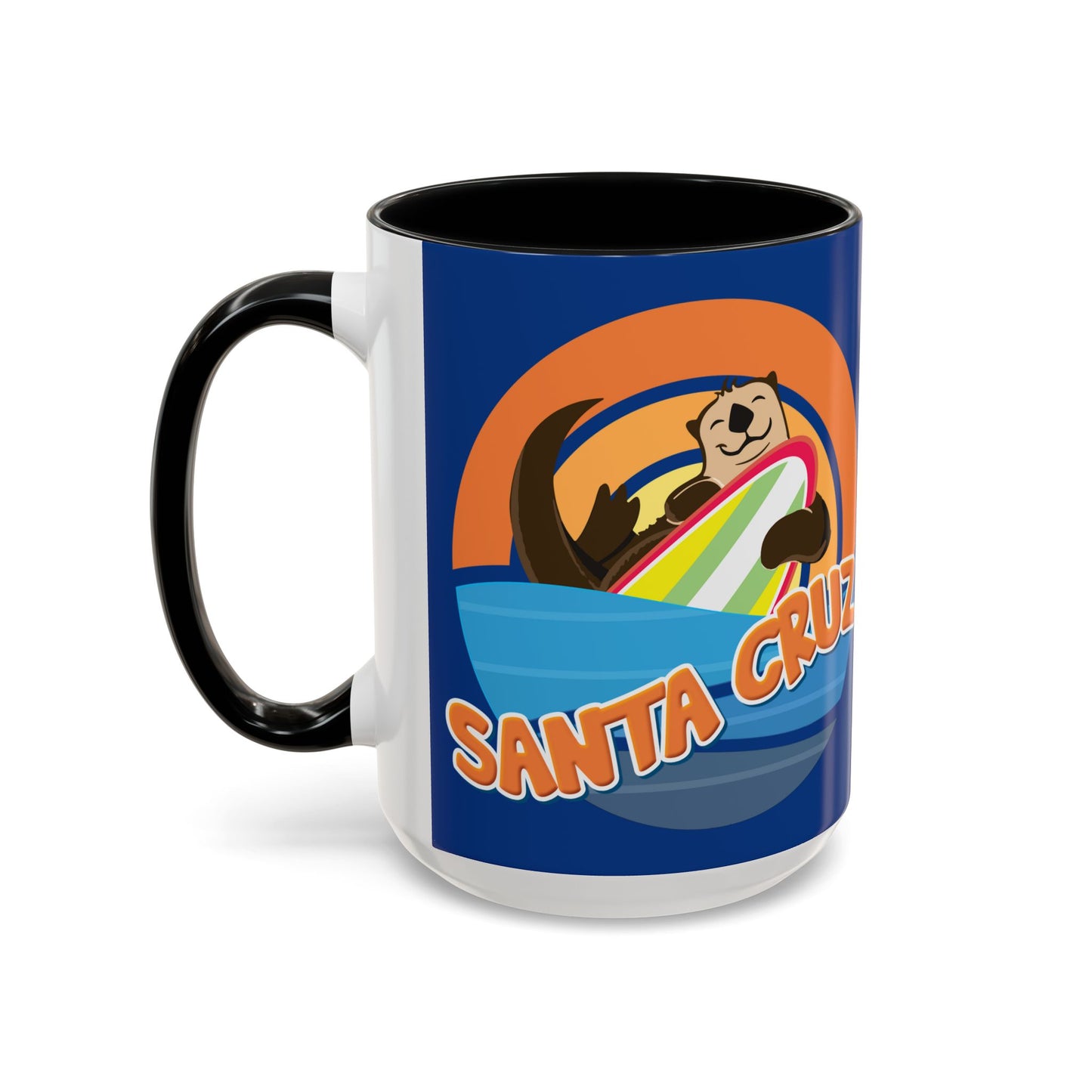 Board Bandit, Santa Cruz, California -  Surfboard Stealing Otter - Accent Coffee Mug – 11/15oz