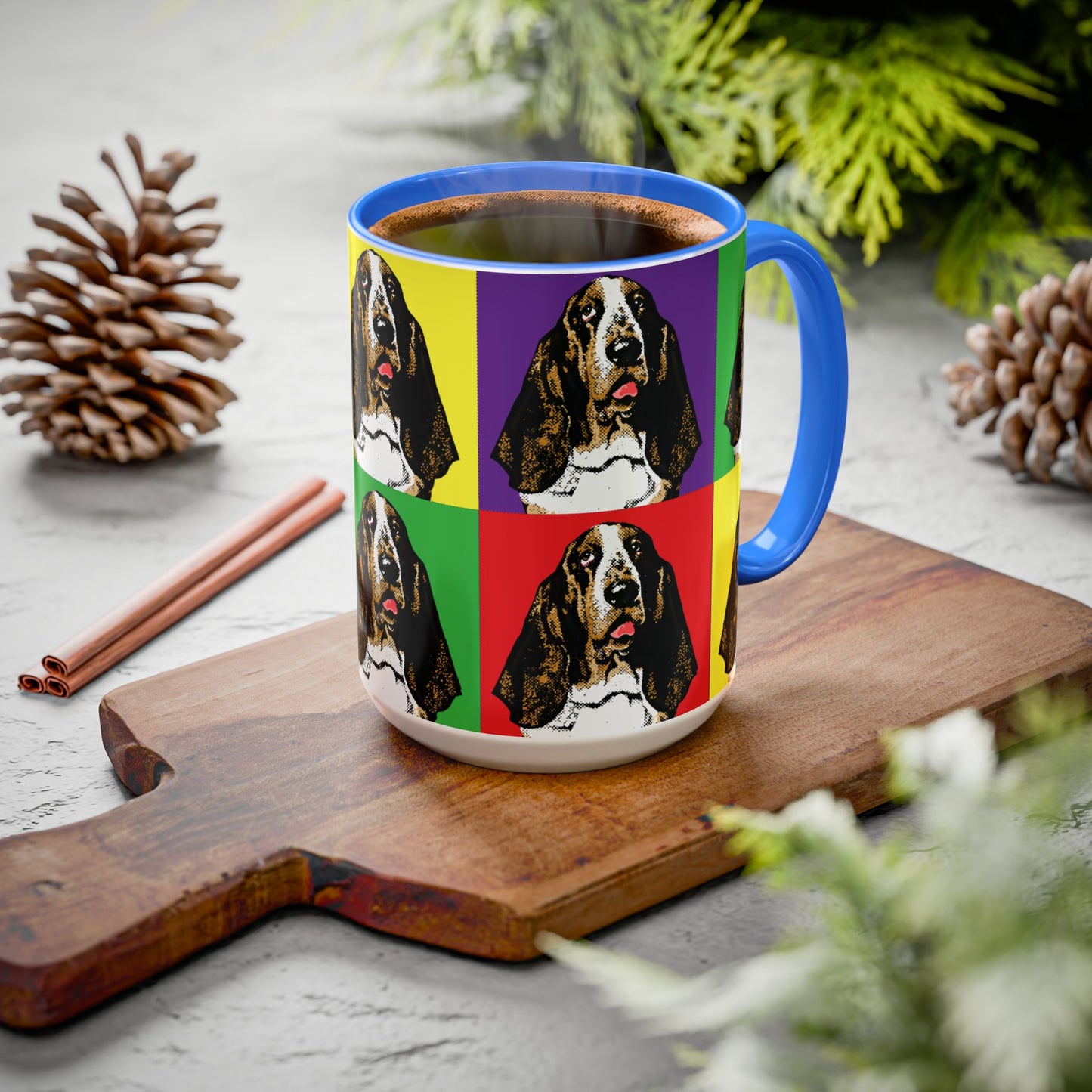 Basset Hound Pop Art - Colorful Coffee Mugs, 11oz