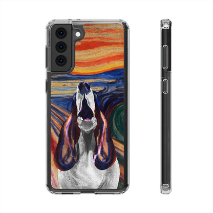 'The Howl' Basset Hound Phone Case - Clear Case featuring Edvard Munch Inspired Design