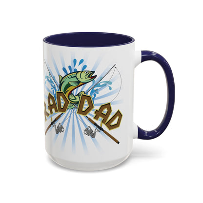 Rad Dad (fishing) - Accent Coffee Mug, 11oz