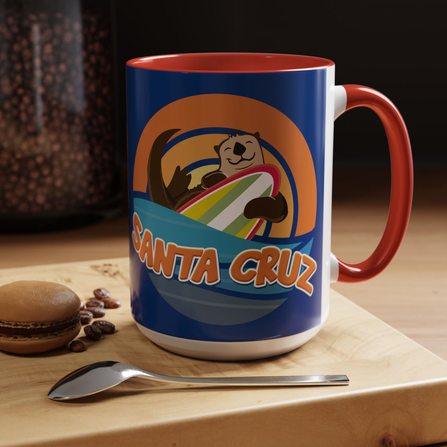 Board Bandit, Santa Cruz, California -  Surfboard Stealing Otter - Accent Coffee Mug – 11/15oz