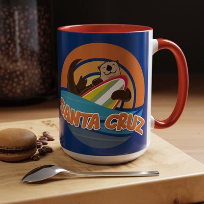 Board Bandit, Santa Cruz, California -  Surfboard Stealing Otter - Accent Coffee Mug – 11/15oz