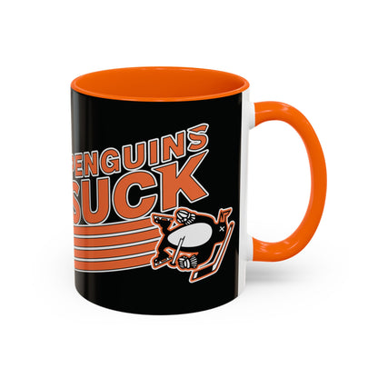Penguins Suck (for Philadelphia fans) - Accent Coffee Mug, 11oz