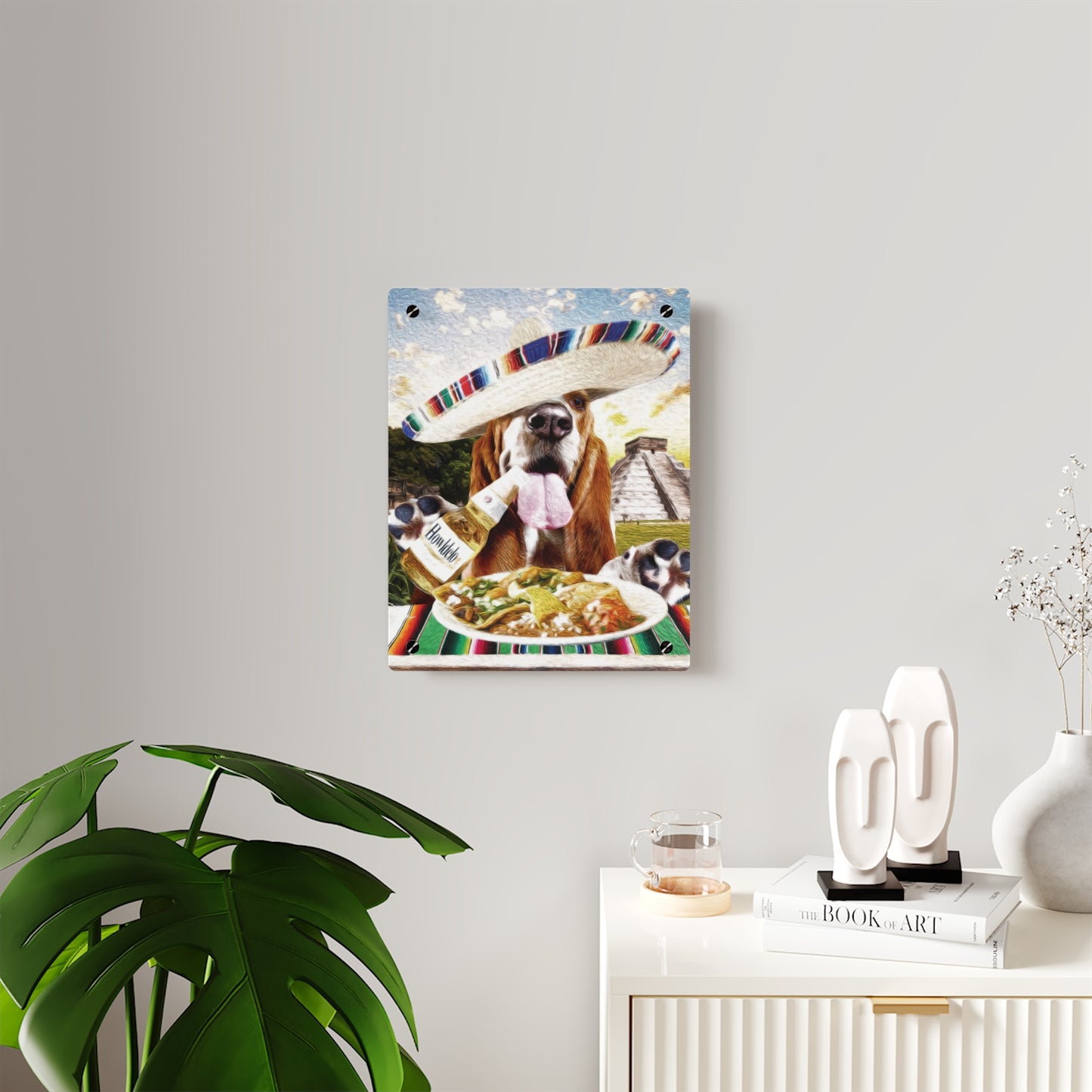 Basset Eating Mexican Food - Acrylic Wall Art Panels