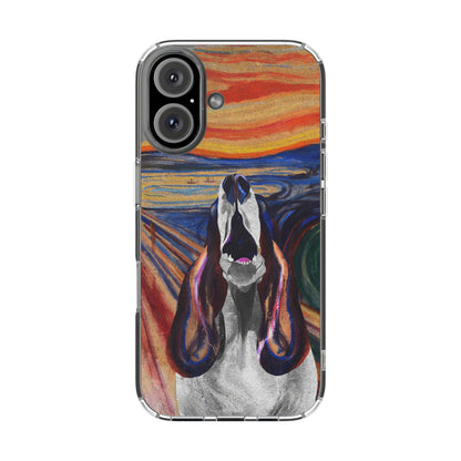 'The Howl' Basset Hound Phone Case - Clear Case featuring Edvard Munch Inspired Design
